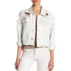 🆕 Destroyed Crop Denim Jean Jacket